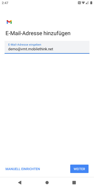 Geben Sie Ihre E-Mail-Adresse ein und wählen Sie WEITER