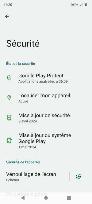 Votre téléphone est maintenant sécurisé par un écran de verrouillage