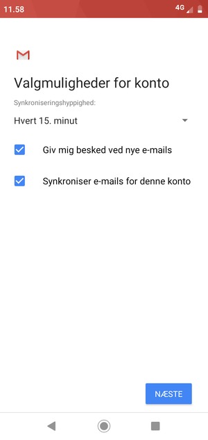 Vælg NÆSTE