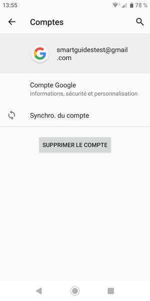 Sélectionnez Synchro. du compte