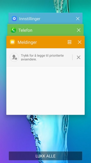 Velg LUKK ALLE