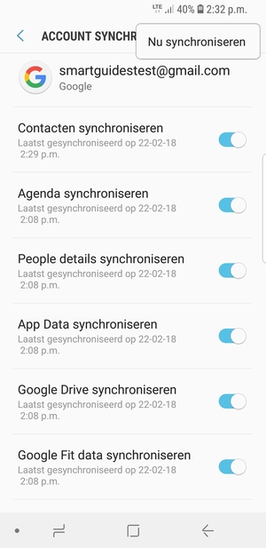 Selecteer Nu synchroniseren