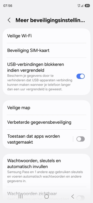 Selecteer Beveiliging SIM-kaart