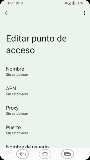 Introduzca la información de MMS