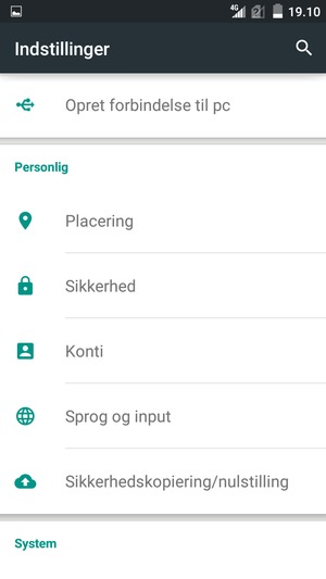 Scroll til og vælg Konti