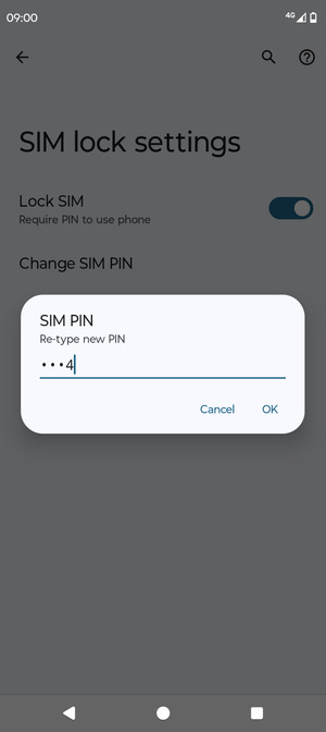 Confirm your new SIM PIN and select OK