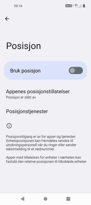 Slå av Bruk posisjon