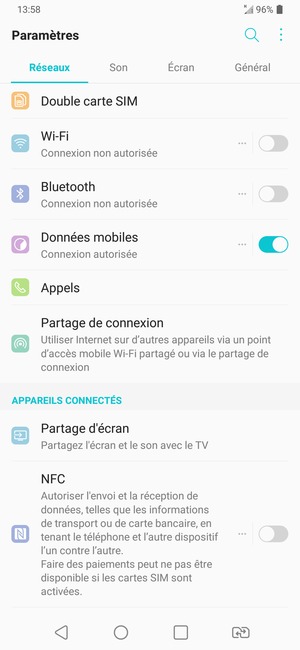 Sélectionnez Général