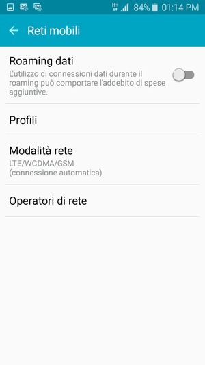 Seleziona Modalità rete