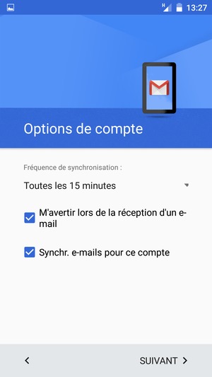 Sélectionnez SUIVANT