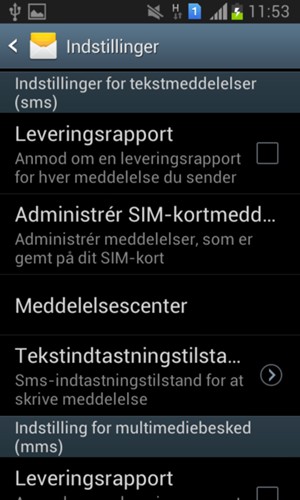 Vælg Meddelelsescenter