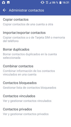 Seleccione Importar/exportar contactos