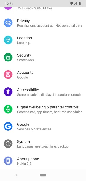 Scroll to and select System