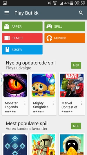Velg søk-knappen
