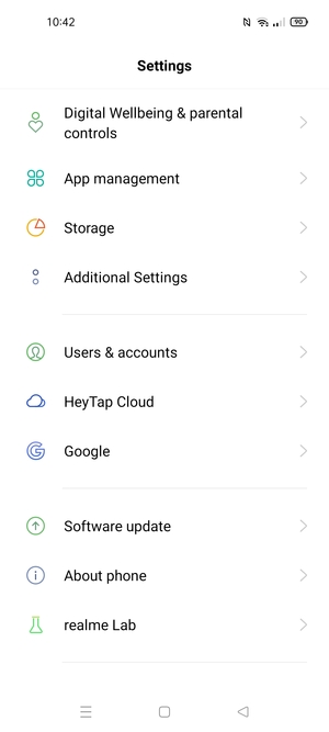 Scroll to and select Software update