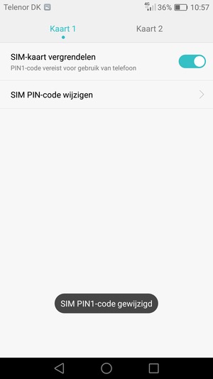 Uw SIM PIN-code is gewijzigd