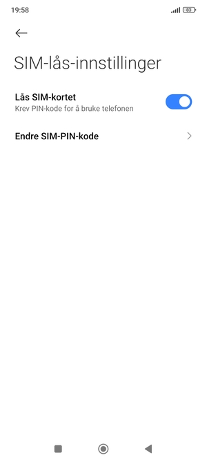Velg Endre SIM-PIN-kode