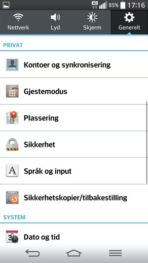 For å bytte PIN-koden til SIM-kortet, velg Generelt