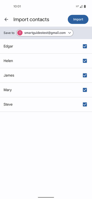 Select the v button