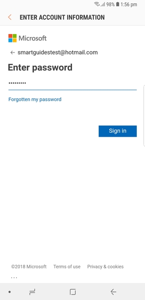 Enter your password and select Sign in