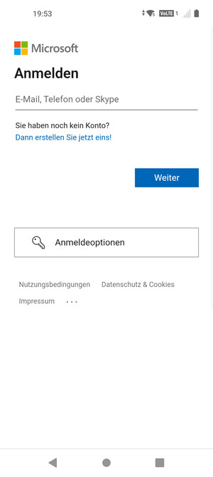 Geben Sie Ihre E-Mail-Adresse ein und wählen Sie Weiter