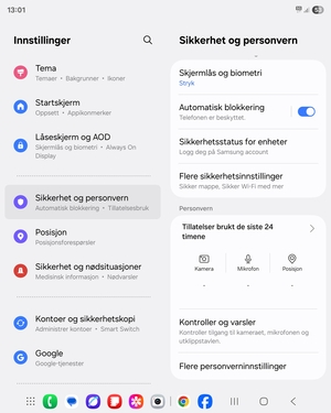 Bla til og velg Flere sikkerhetsinnstillinger