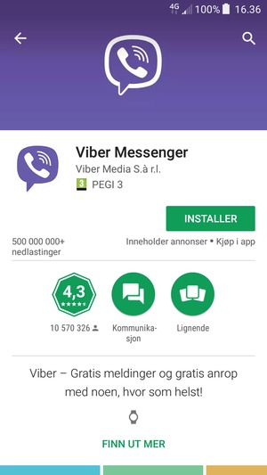 Velg INSTALLER
