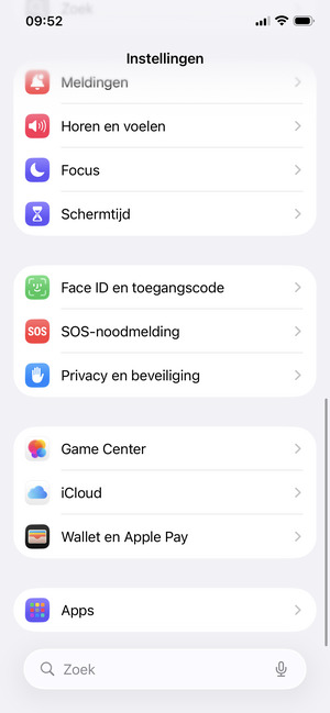 Scroll naar en selecteer Apps