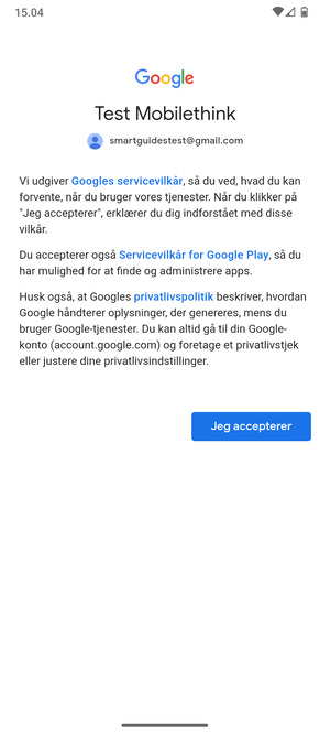 Vælg Jeg accepterer