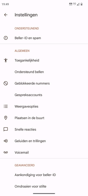 Selecteer Voicemail