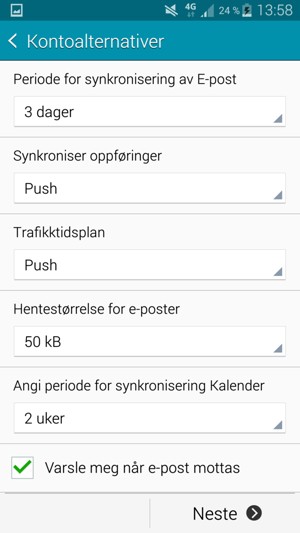 Velg Neste