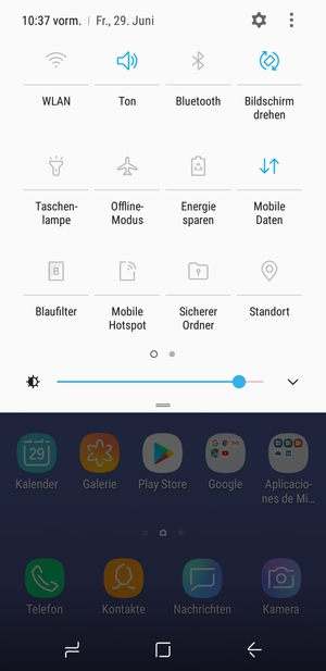 Wählen Sie Ton, um in den Vibrations-Modus zu wechseln