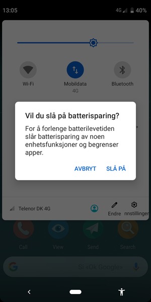 Velg SLÅ PÅ