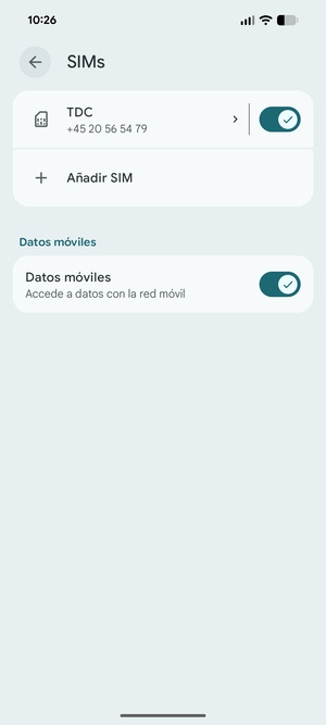 Seleccione Añadir SIM