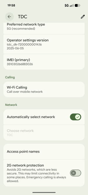 To change network if network problems occur, turn off Automatically select network