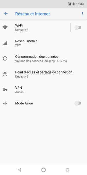 Sélectionnez Wi-Fi