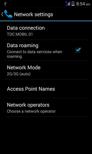 Turn Data roaming on or off