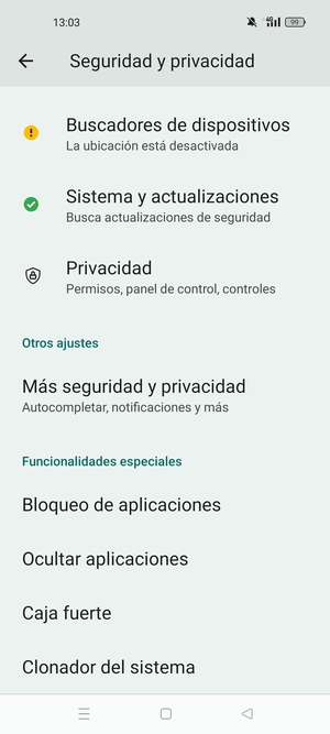 Desplácese y seleccione Bloqueo de aplicaciones