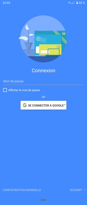 Sélectionnez SE CONNECTER À GOOGLE
