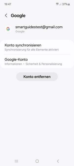Wählen Sie Konto synchronisieren