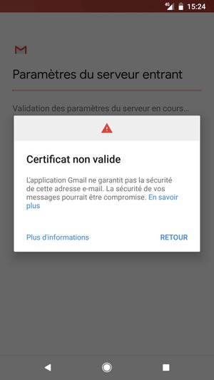 Sélectionnez RETOUR