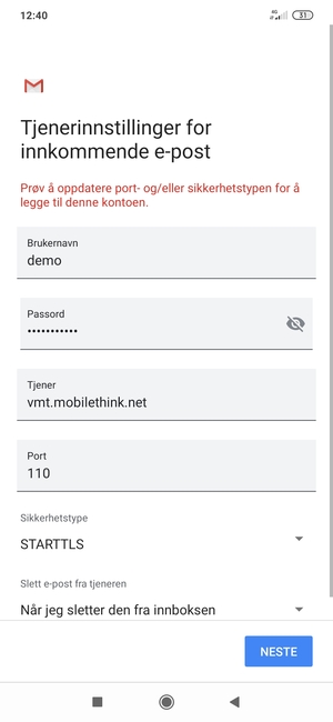 Velg Sikkerhetstype