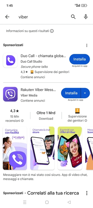 Seleziona l'applicazione