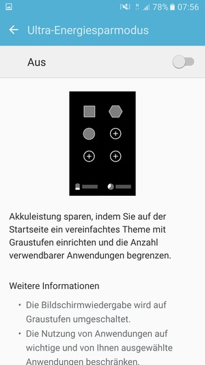 Schalten Sie Ultra-Energiesparmodus ein