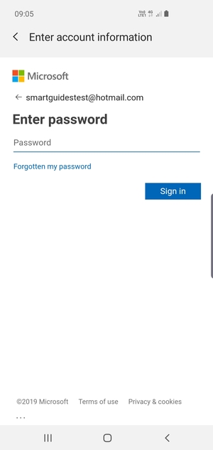 Enter your password and select Sign in