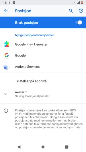 Slå av Posisjon