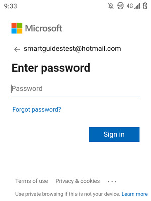 Enter your password and select Sign in
