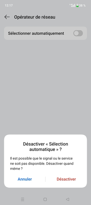 Sélectionnez Désactiver