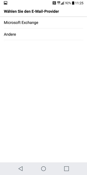 Wählen Sie Microsoft Exchange