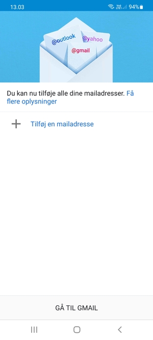Vælg Tilføj en mailadresse